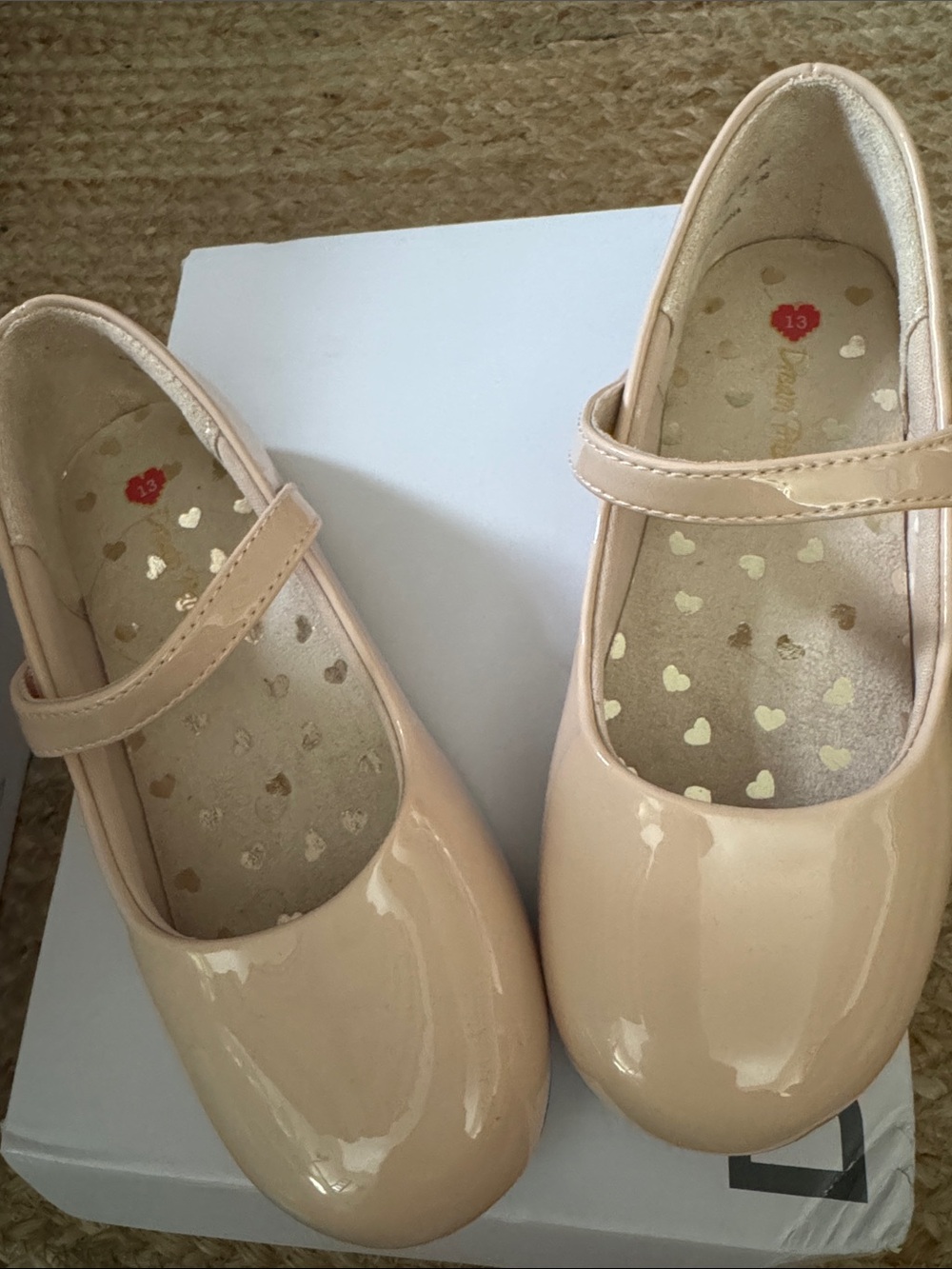 Dream Pairs Girls Patent Mary Janes in Beige